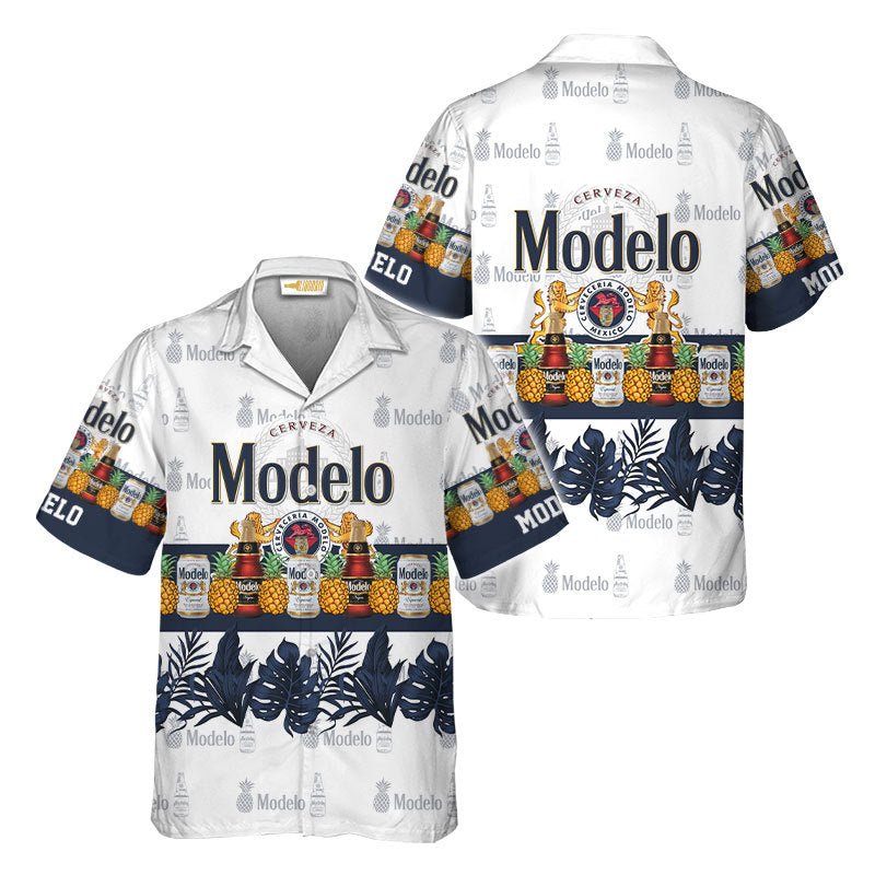 Modelo With Pineapple Hawaiian Shirt - VinoVogue.com