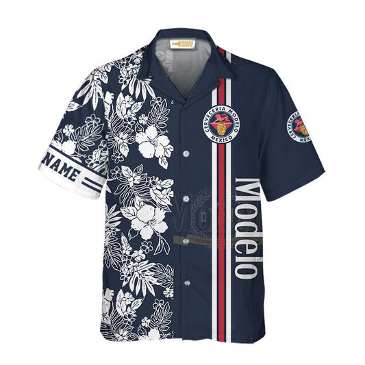 Personalized Modelo Floral Aloha Hawaiian Shirt - VinoVogue.com