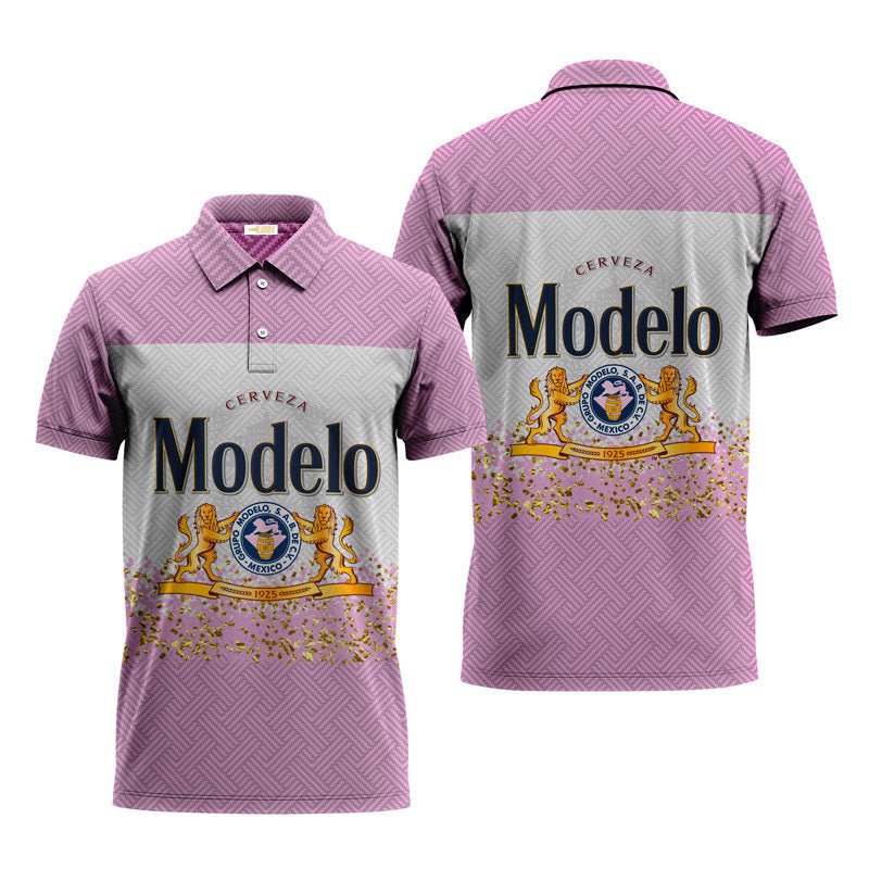 Colorful Modelo Series Pink Polo Shirt - VinoVogue.com