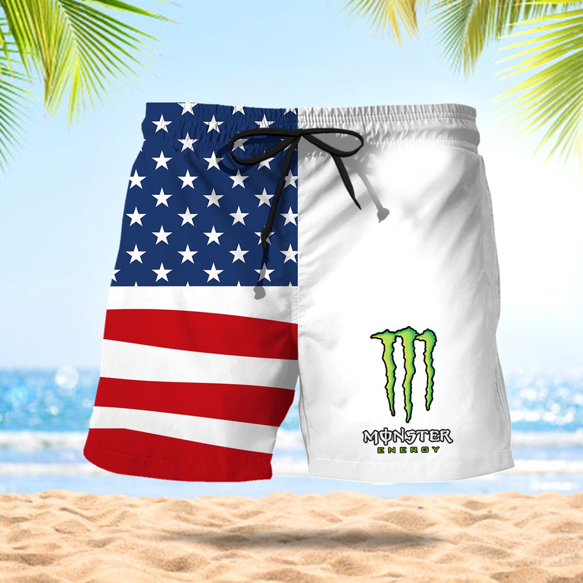 Monster American Flag Swim Trunks - VinoVogue.com