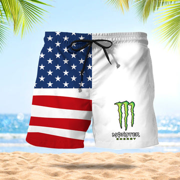 Monster American Flag Swim Trunks - VinoVogue.com