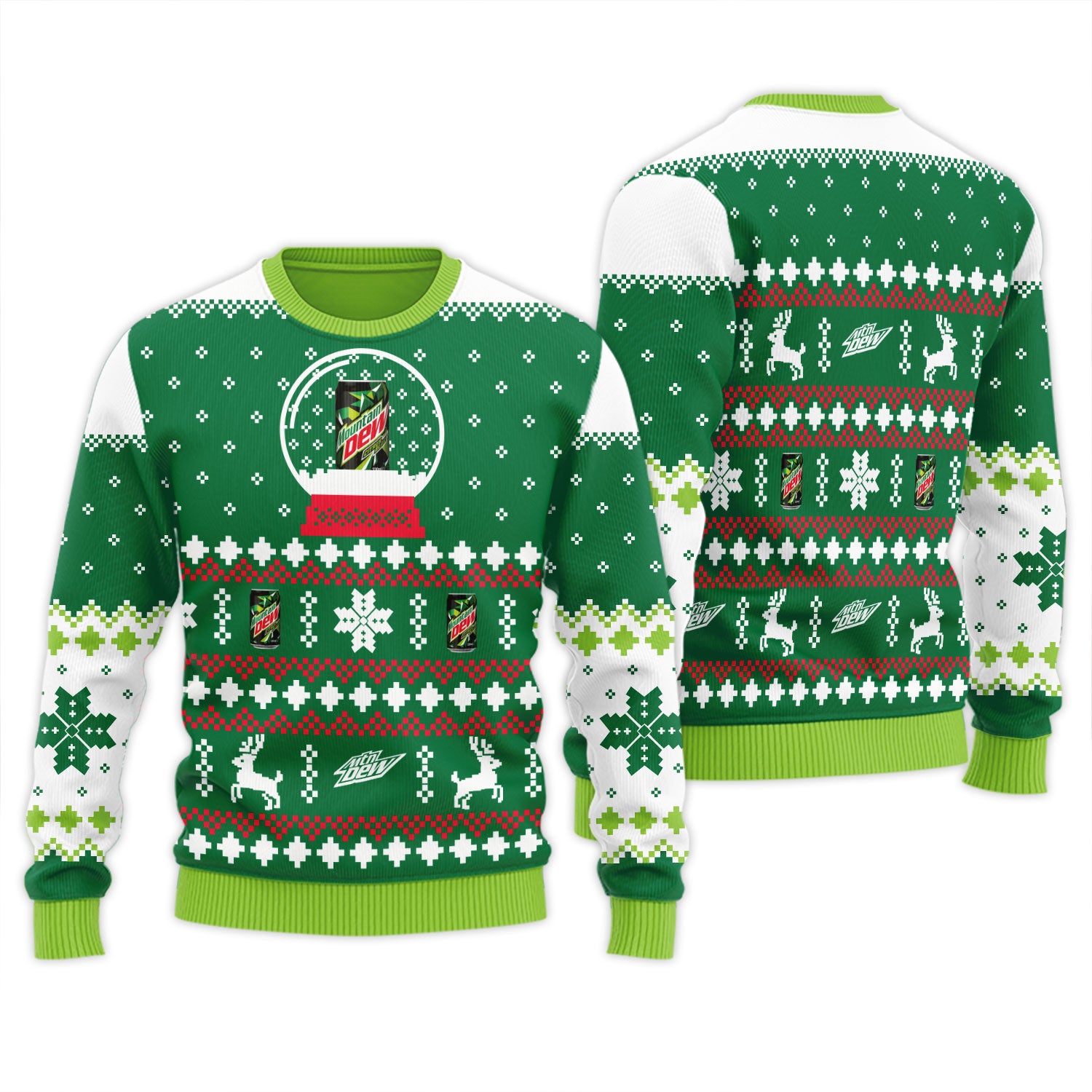 Mountain Dew Christmas Crystal Ball Ugly Sweater