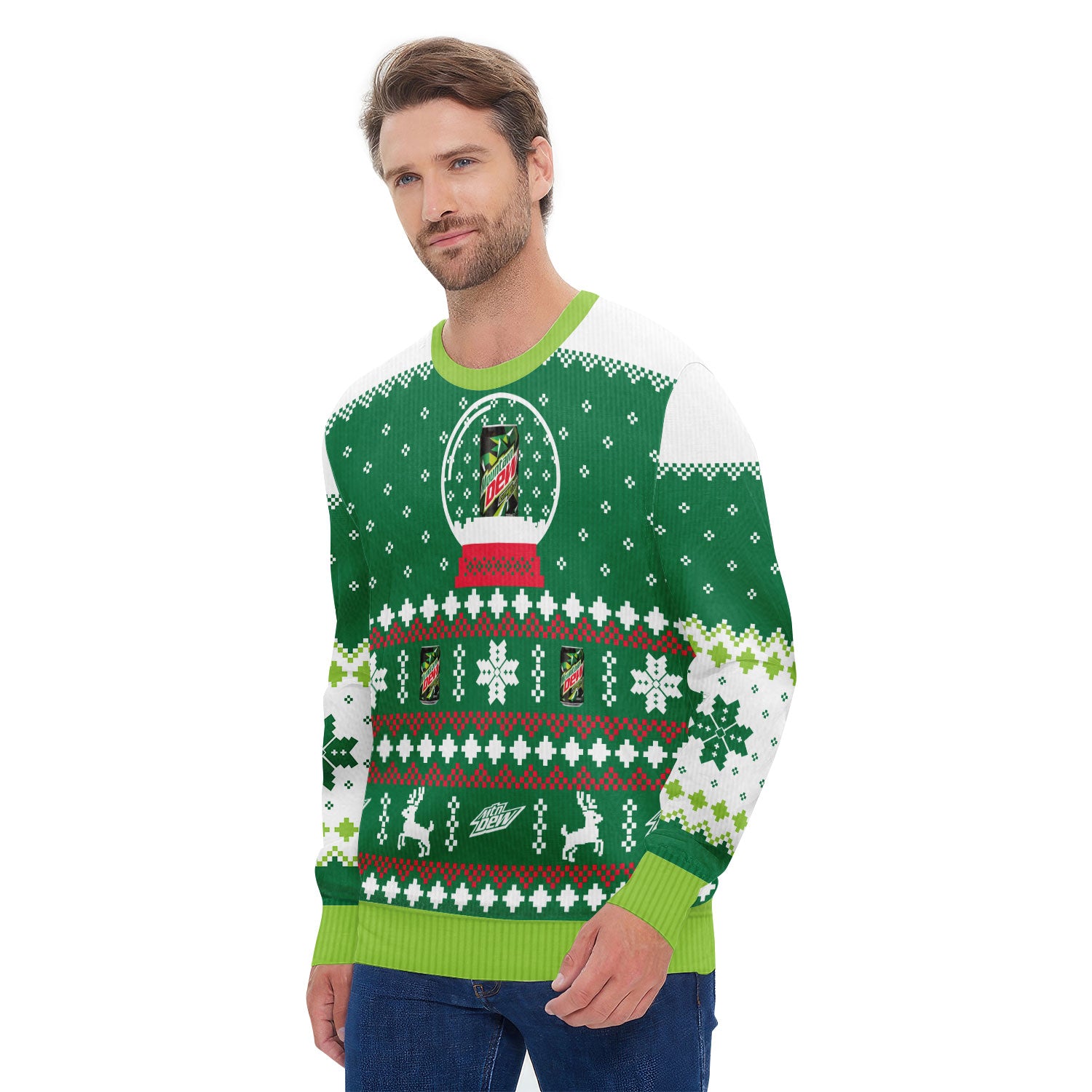 Mountain Dew Christmas Crystal Ball Ugly Sweater