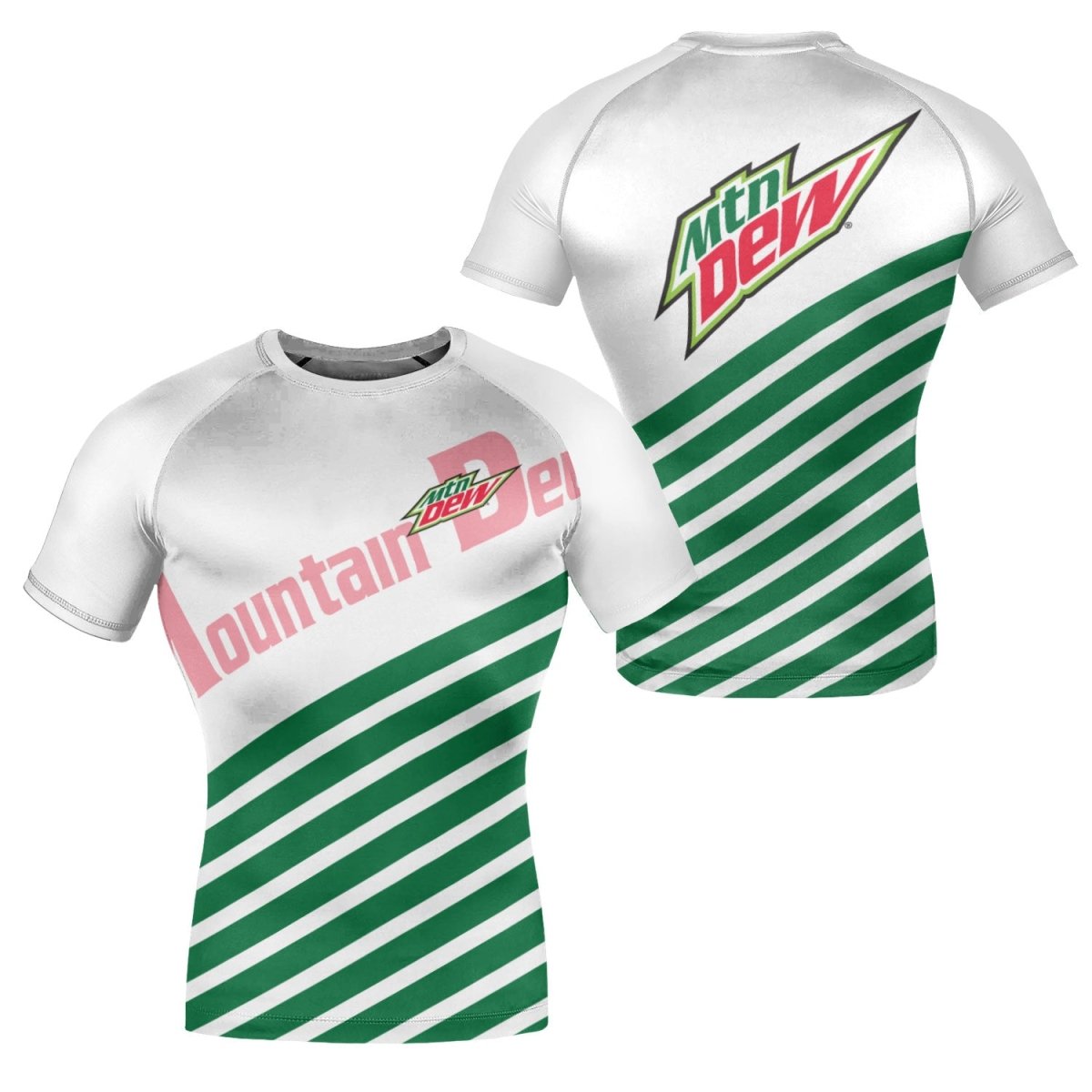 Mountain Dew Diagonal Stripe Rash Guard - VinoVogue.com