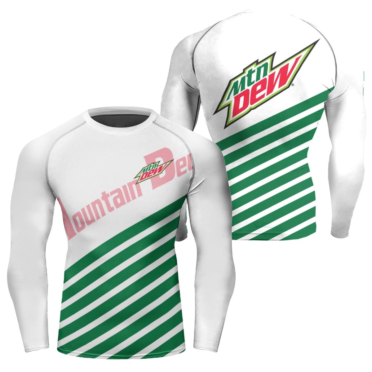Mountain Dew Diagonal Stripe Rash Guard - VinoVogue.com