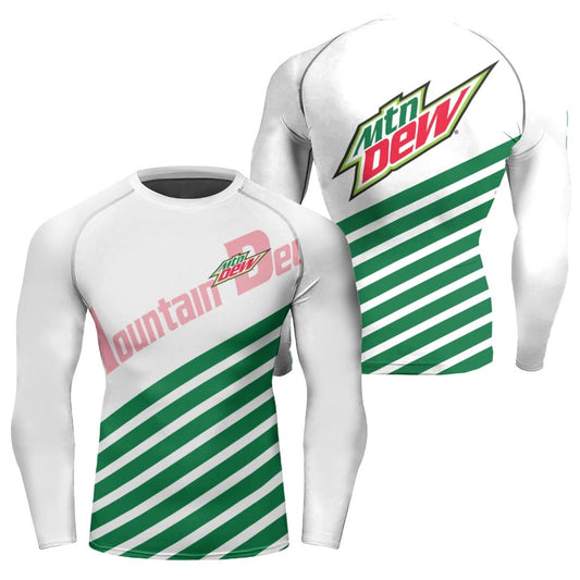Mountain Dew Diagonal Stripe Rash Guard - VinoVogue.com