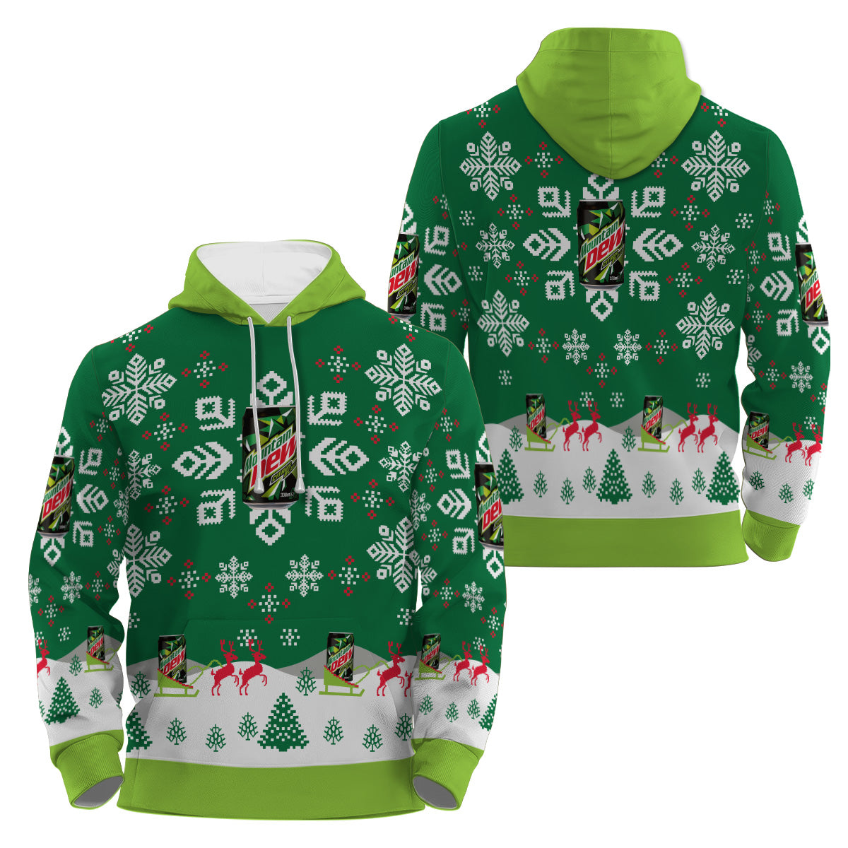 Mountain Dew Snowflake Pullover & Zip Hoodie