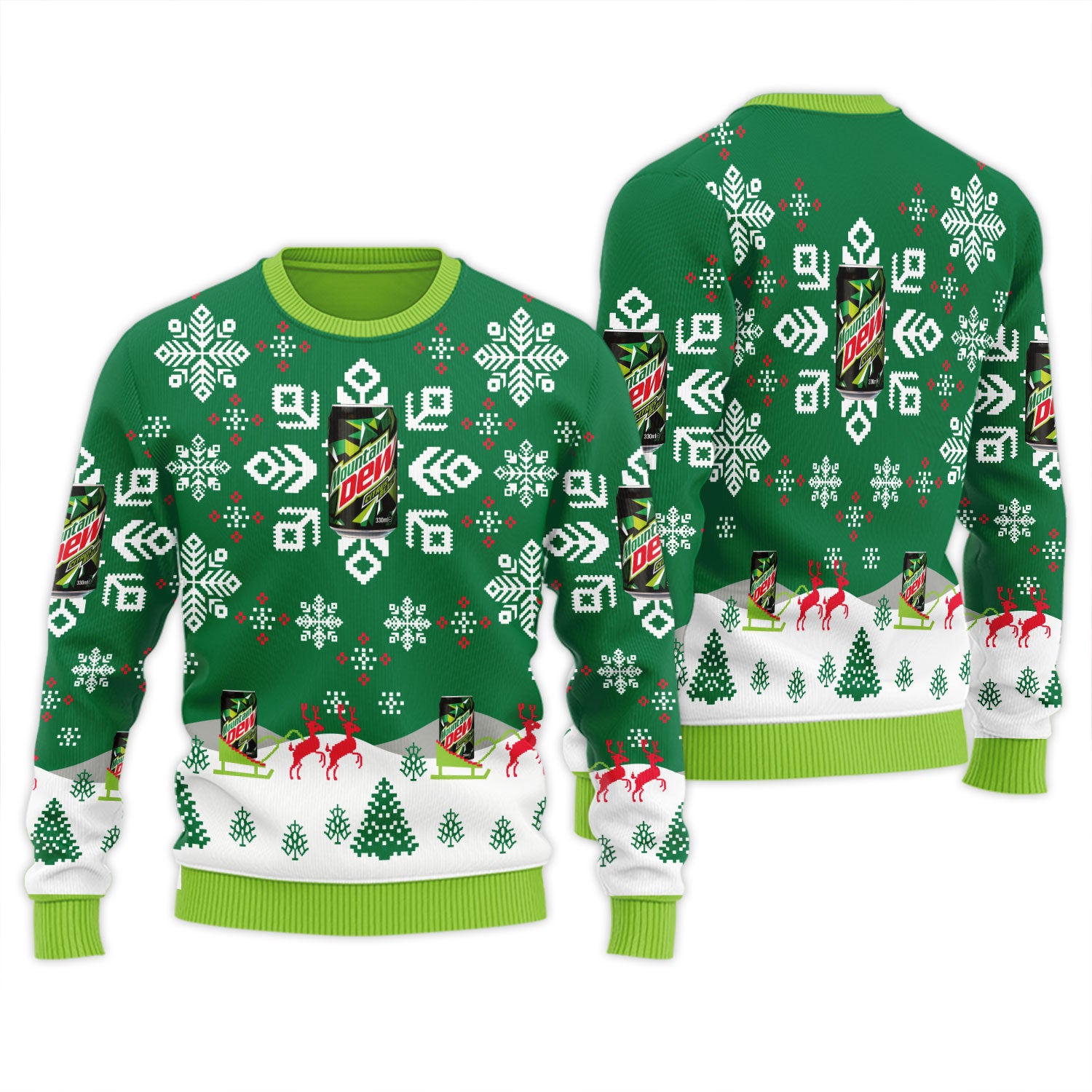 Mountain Dew Snowflake Ugly Sweater