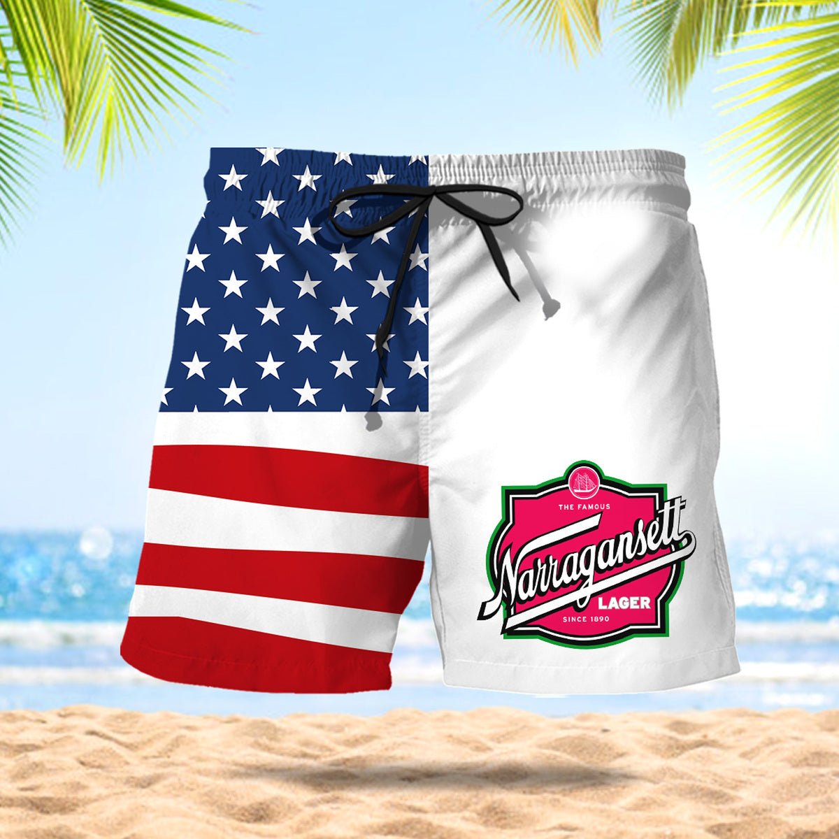 Narragansett American Flag Swim Trunks - VinoVogue.com