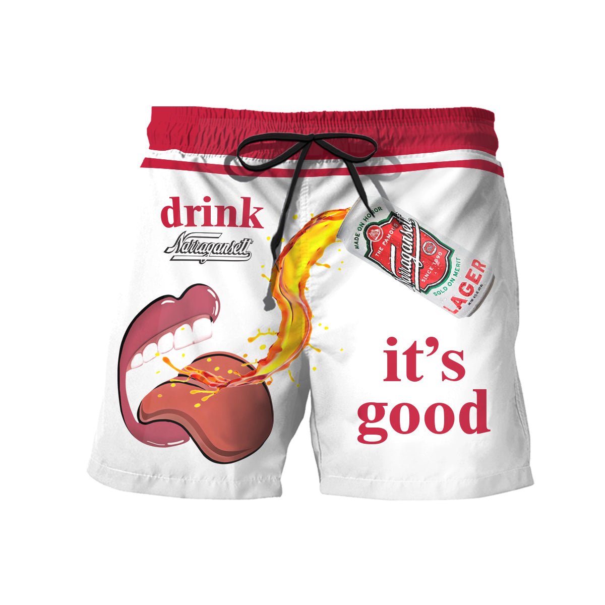 Drink Narragansett It's Good Swim Trunks - VinoVogue.com