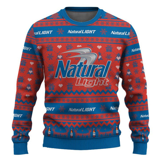 Natural Light Snowing Christmas Ugly Sweater - VinoVogue.com