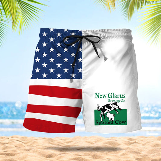 New Glarus American Flag Swim Trunks - VinoVogue.com