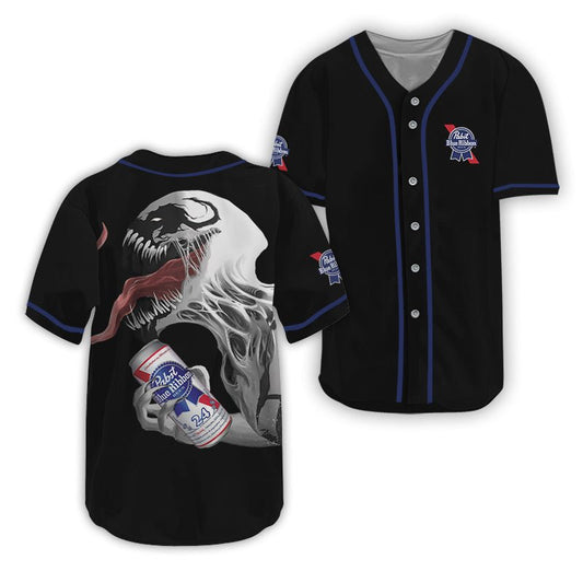 Pabst Blue Ribbon Anti - Venom Baseball Jersey - VinoVogue.com