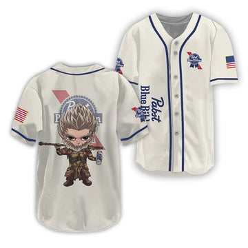 Pabst Blue Ribbon Black Myth Wukong Baseball Jersey - VinoVogue.com