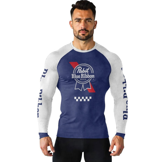 Pabst Blue Ribbon Blue Rash Guard - VinoVogue.com