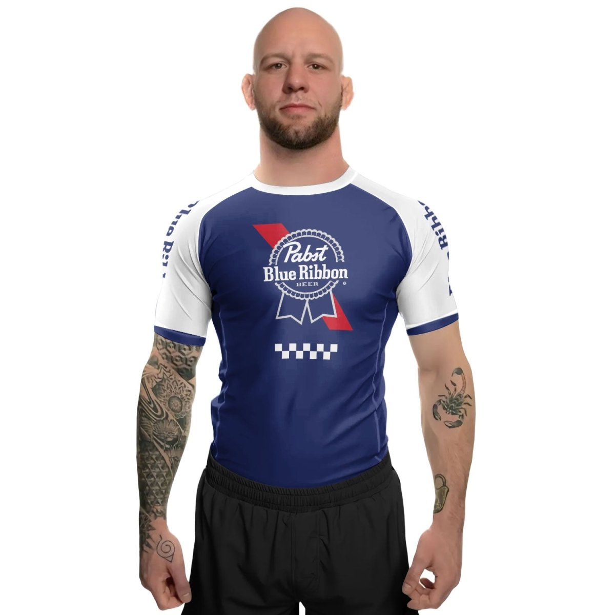 Pabst Blue Ribbon Blue Rash Guard - VinoVogue.com