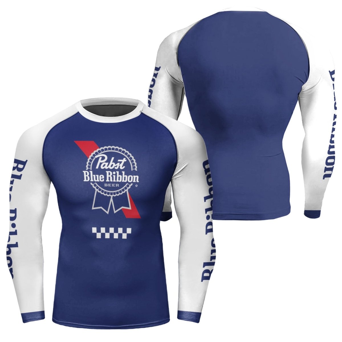 Pabst Blue Ribbon Blue Rash Guard - VinoVogue.com