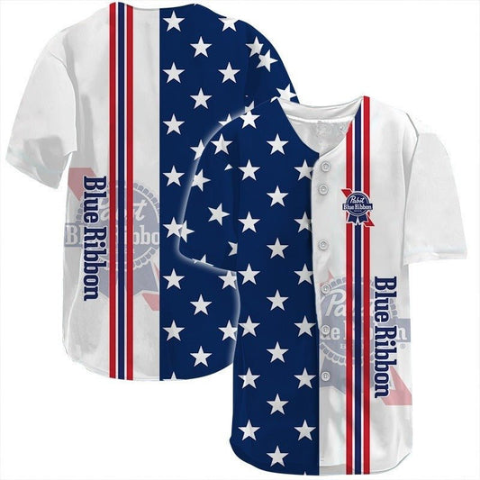 Pabst Blue Ribbon Celebrates America's Independence Day Jersey Shirt - VinoVogue.com