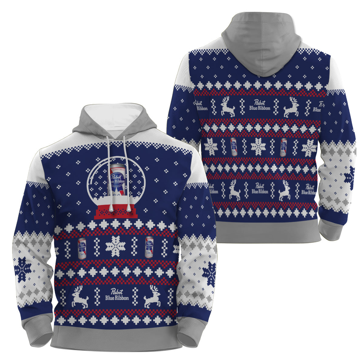 Pabst Blue Ribbon Christmas Crystal Ball Pullover & Zip Hoodie