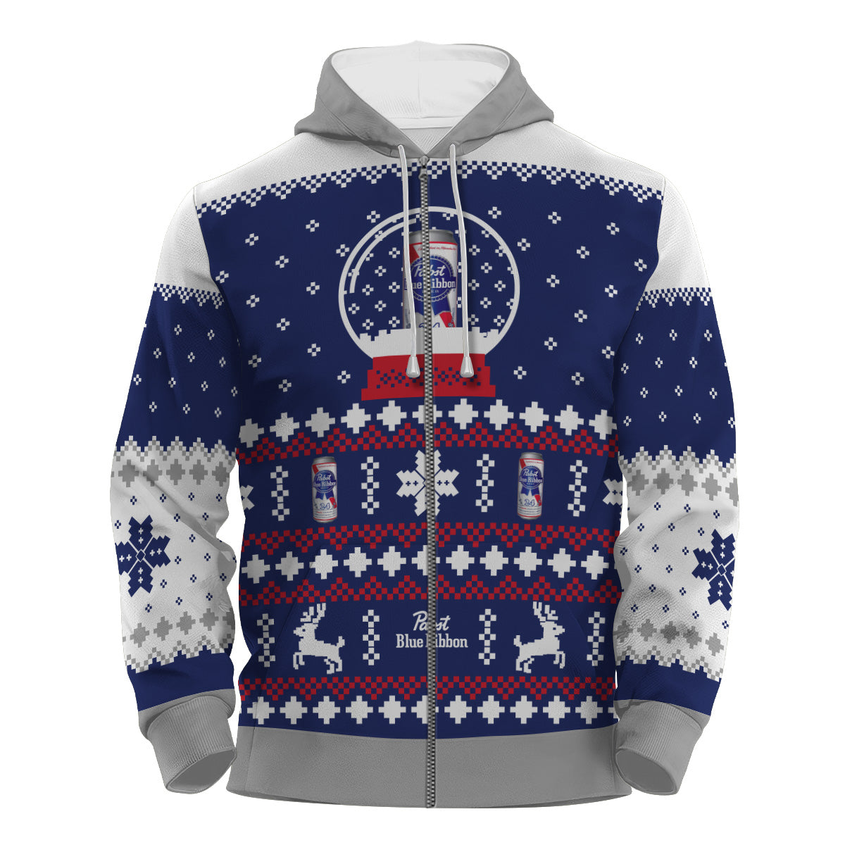 Pabst Blue Ribbon Christmas Crystal Ball Pullover & Zip Hoodie