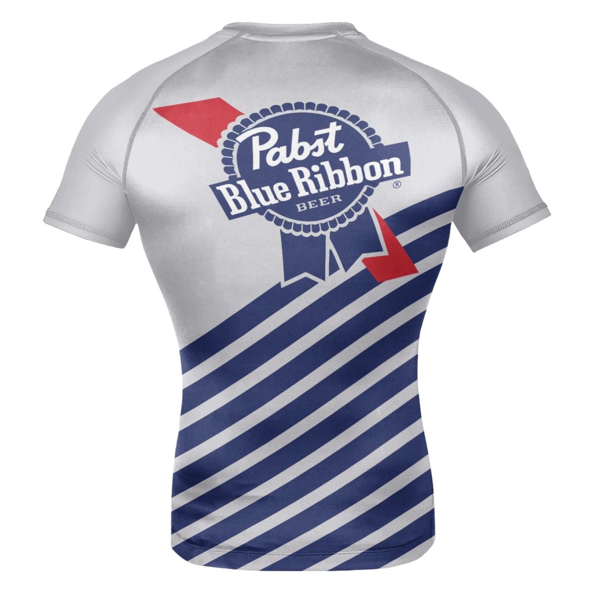 Pabst Blue Ribbon Diagonal Stripe Rash Guard - VinoVogue.com