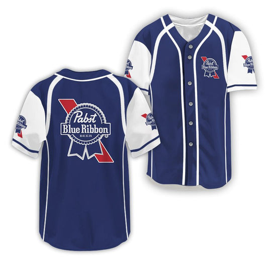 Pabst Blue Ribbon Dual Trim Baseball Jersey - VinoVogue.com