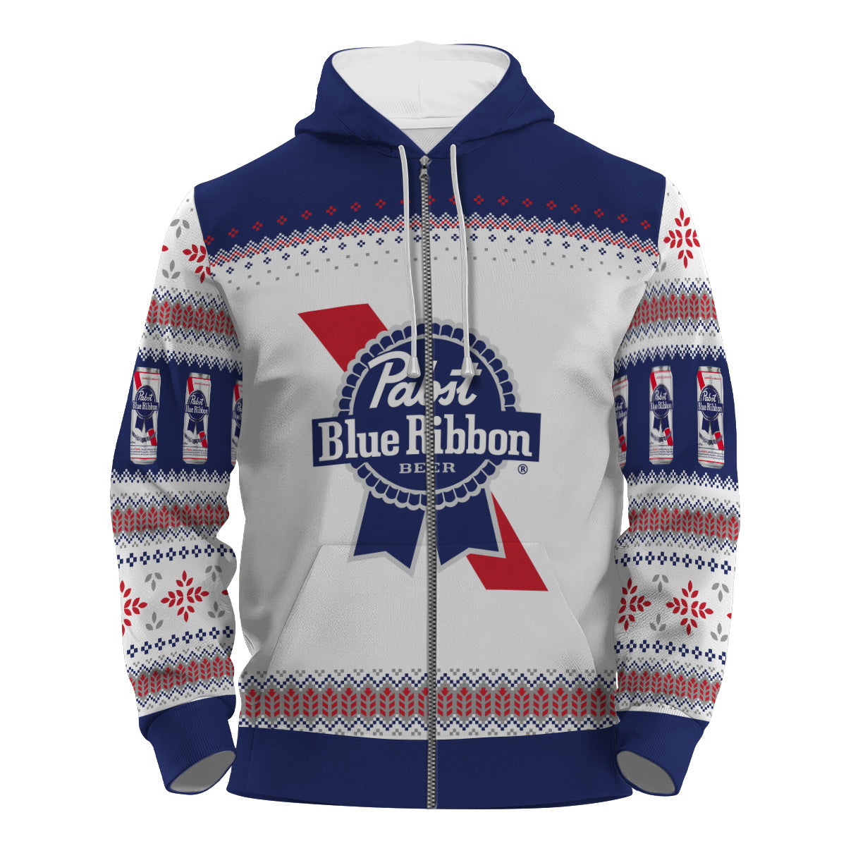 Pabst Blue Ribbon Festive Holiday Pullover & Zip Hoodie