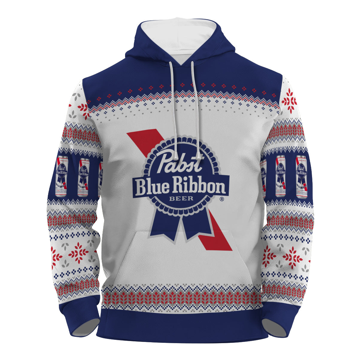 Pabst Blue Ribbon Festive Holiday Pullover & Zip Hoodie