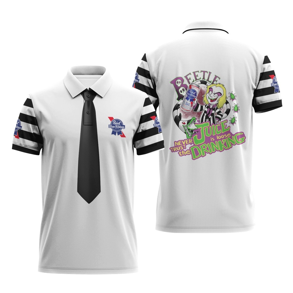 Pabst Blue Ribbon Is Beetlejuice Drink Polo Shirt - VinoVogue.com