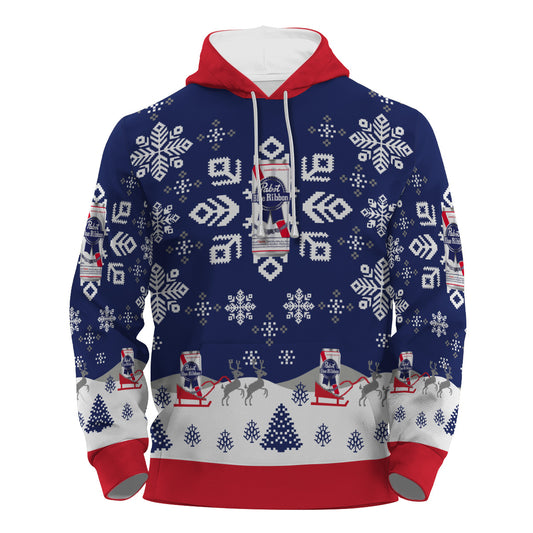 Pabst Blue Ribbon Snowflake Pullover & Zip Hoodie