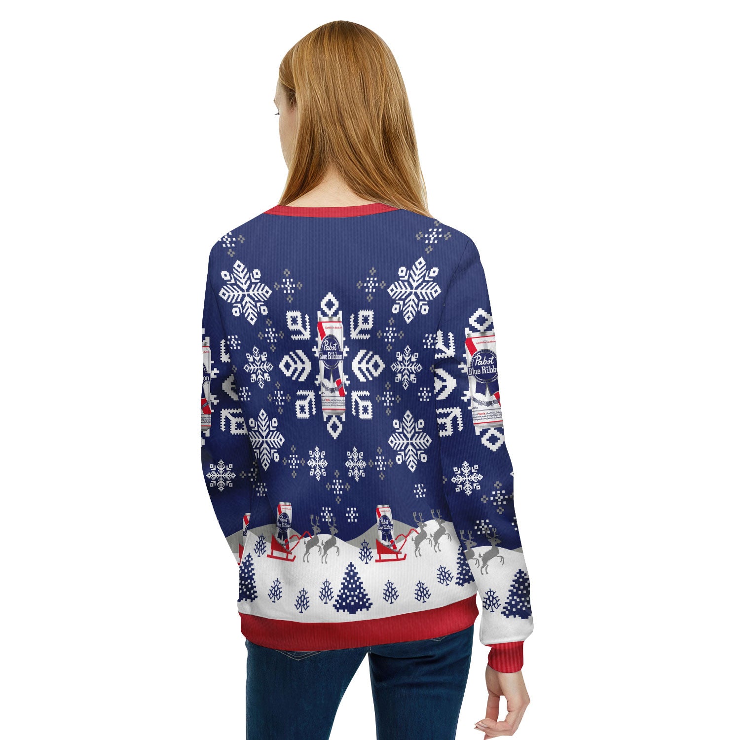 Pabst Blue Ribbon Snowflake Ugly Sweater