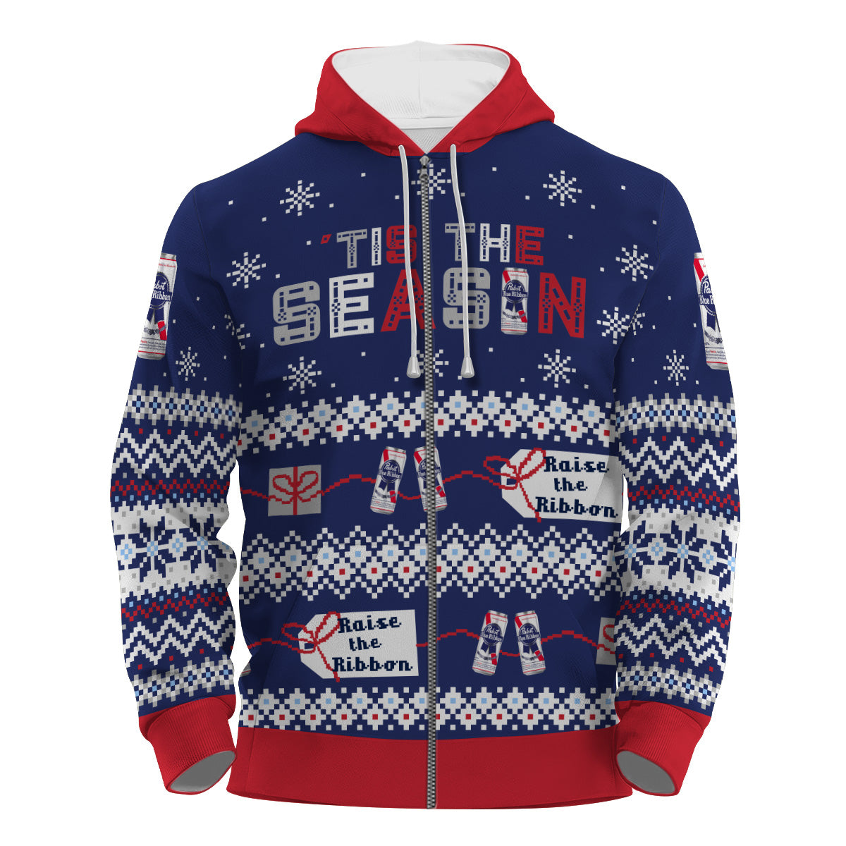 Pabst Blue Ribbon Tis The Season Pullover & Zip Hoodie