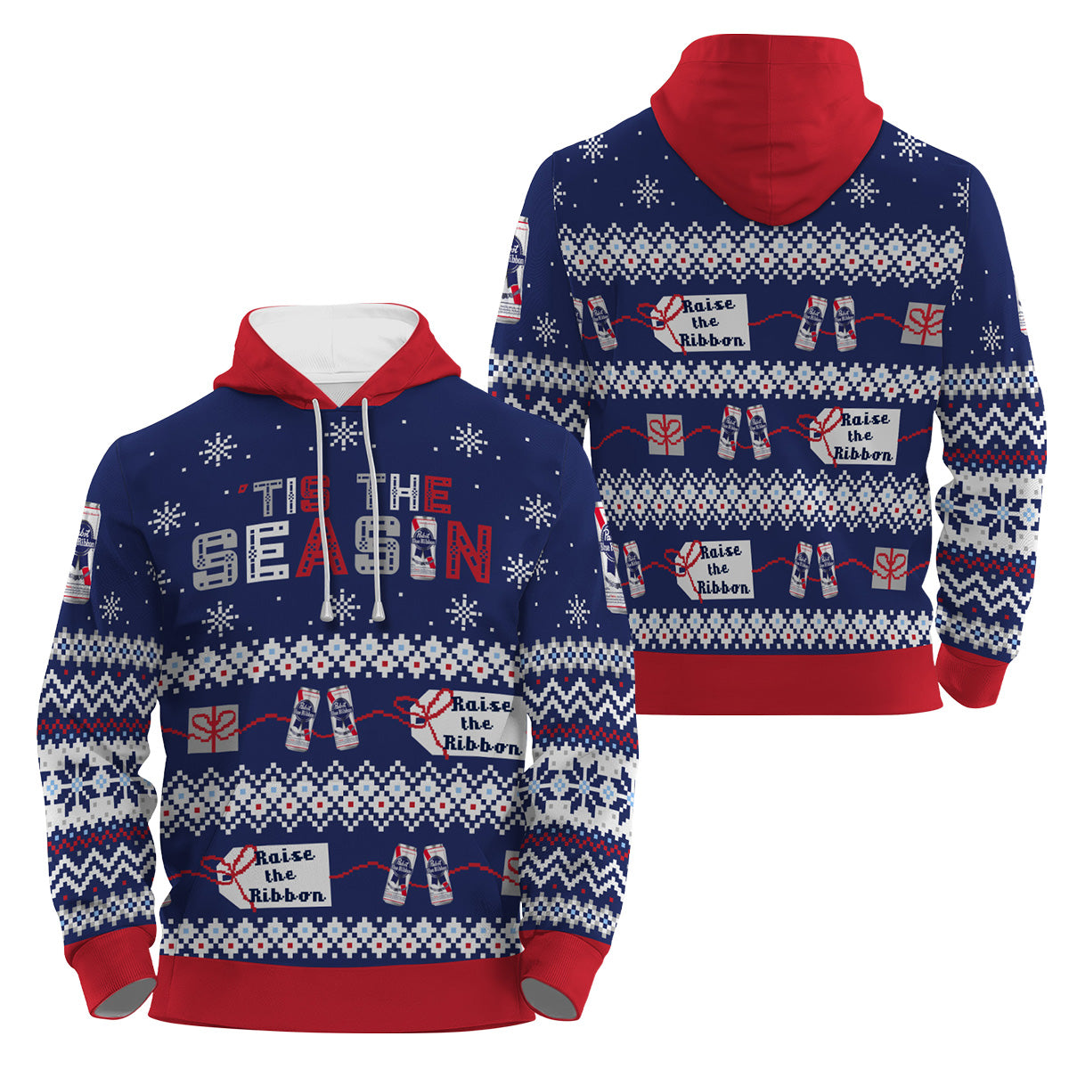 Pabst Blue Ribbon Tis The Season Pullover & Zip Hoodie