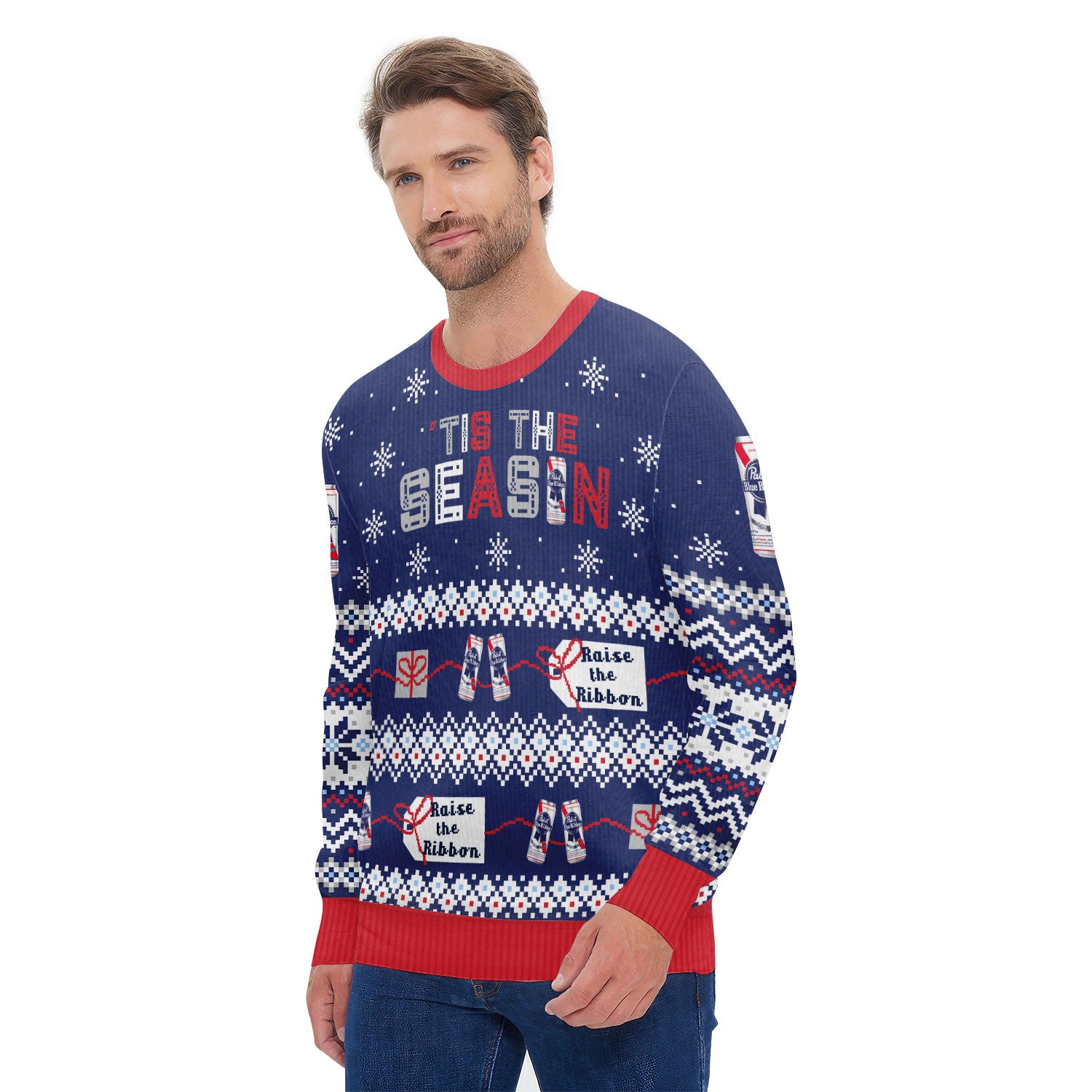 Pabst Blue Ribbon Tis The Season Ugly Sweater
