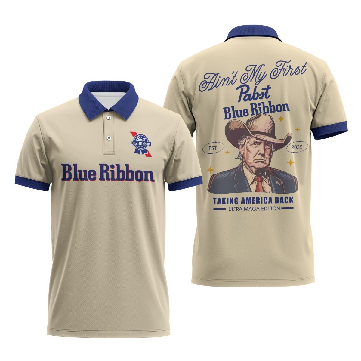 Pabst Blue Ribbon Trump Polo Shirt - VinoVogue.com