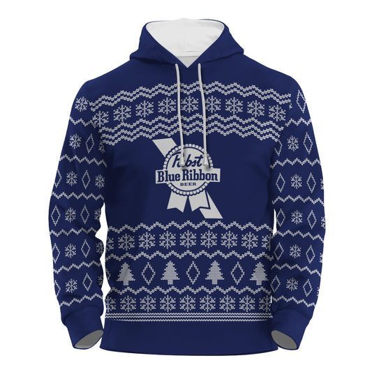 Pabst Blue Ribbon Winter Festive Pullover & Zip Hoodie