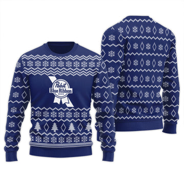 Pabst Blue Ribbon Winter Festive Ugly Sweater