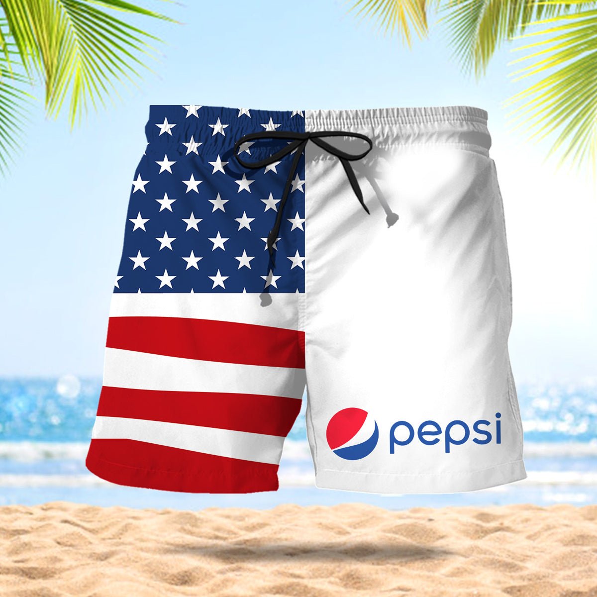 Pepsi American Flag Swim Trunks - VinoVogue.com