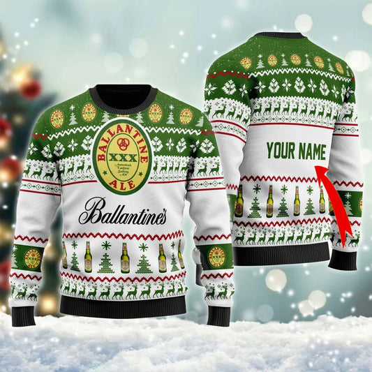 Personalized Ballantine Christmas Ugly Sweater - VinoVogue.com