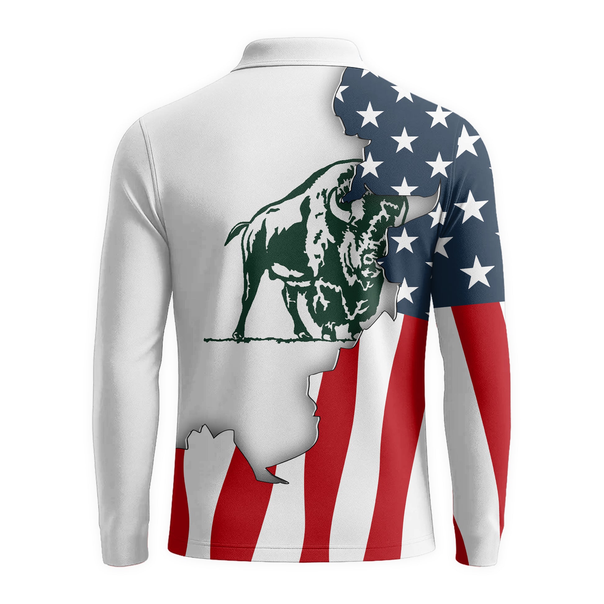 Personalized Buffalo Trace American Flag Long Sleeve Polo Shirt