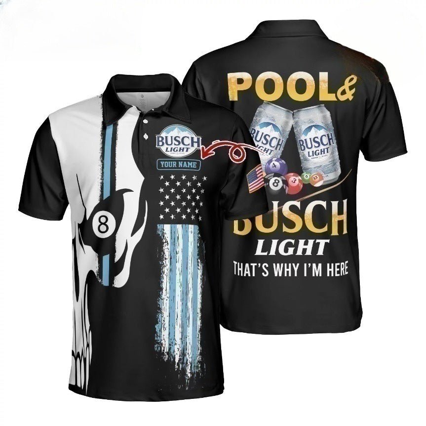 Personalized Busch Light And Pool Polo Shirt - VinoVogue.com
