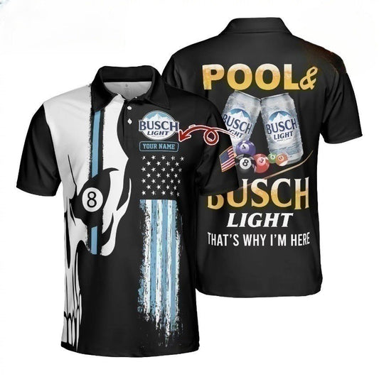 Personalized Busch Light And Pool Polo Shirt - VinoVogue.com