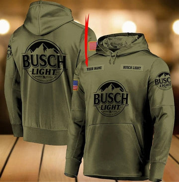 Personalized Busch Light USA Flag Hoodie - VinoVogue.com