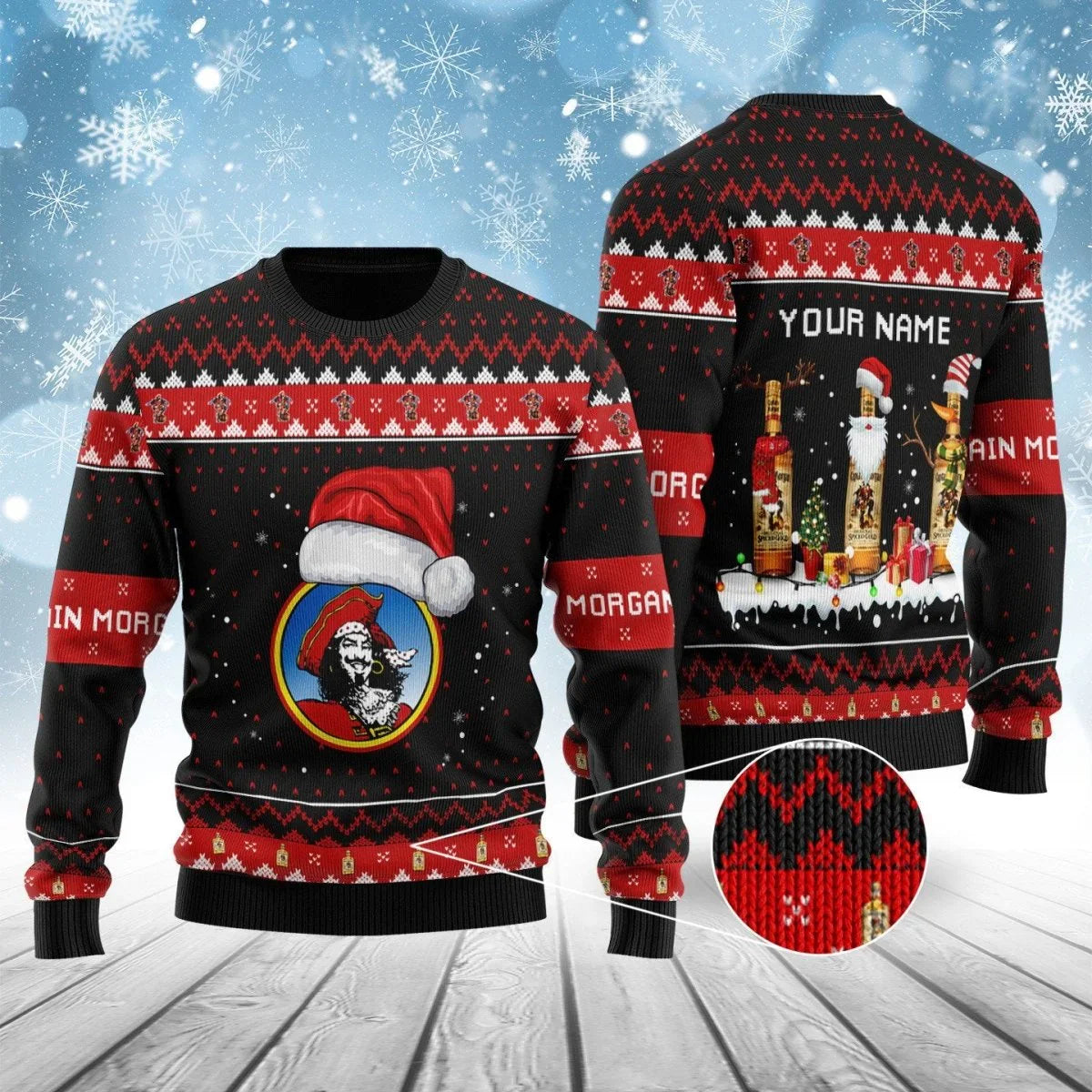 Captain Morgan Bottle Santa Ugly Sweater - VinoVogue.com
