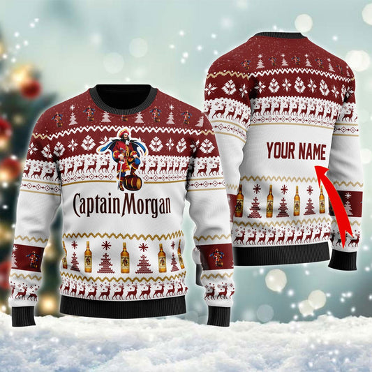 Personalized Captain Morgan Christmas Ugly Sweater - VinoVogue.com