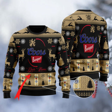 Personalized Coors Banquet Black Ugly Sweater - VinoVogue.com