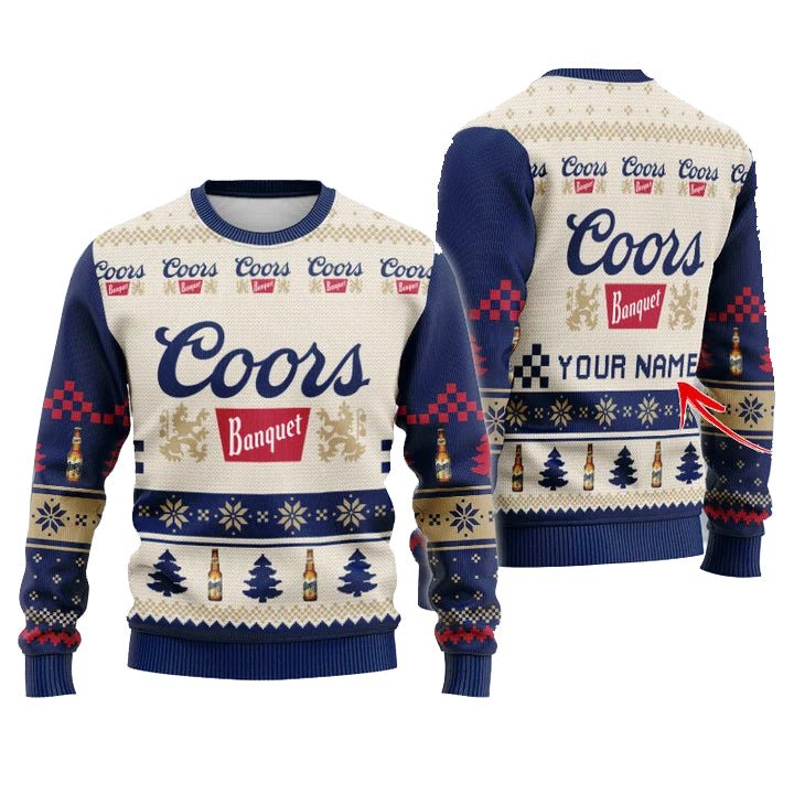 Personalized Coors Banquet Christmas Star Ugly Sweater - VinoVogue.com