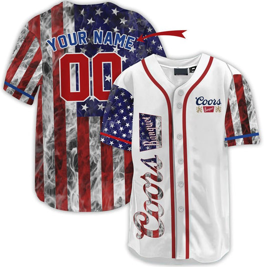 Personalized Coors Banquet Patriot Baseball Jersey - VinoVogue.com