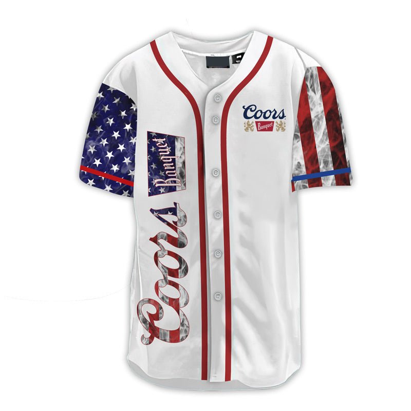 Personalized Coors Banquet Patriot Baseball Jersey - VinoVogue.com