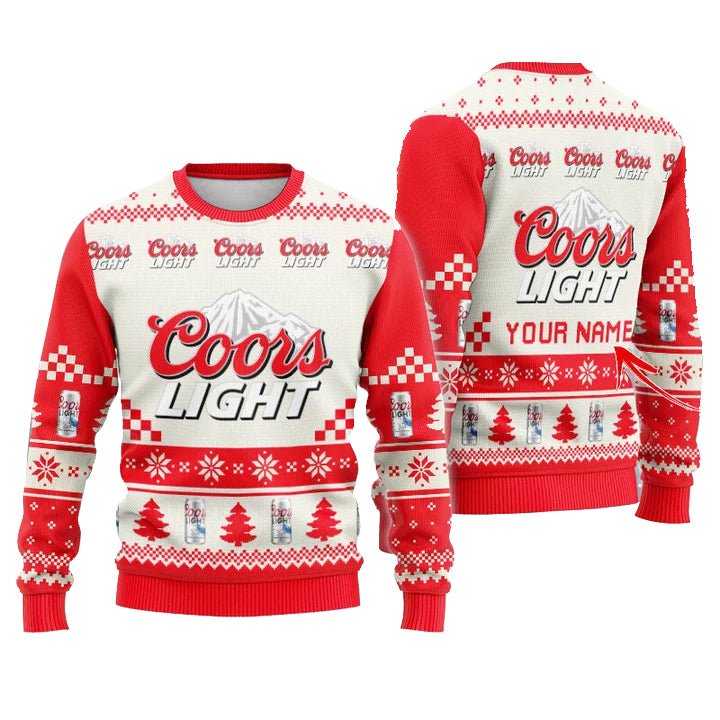 Personalized Coors Light Christmas Star Ugly Sweater - VinoVogue.com